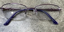 Zenni 150117 Purple Half Rim Eyeglasses Frames Soring Hinge 50-17-128-30mm G22