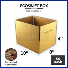 50 10x8x4 EcoSwift Cardboard Packing Moving Shipping Boxes Corrugated Box Carton