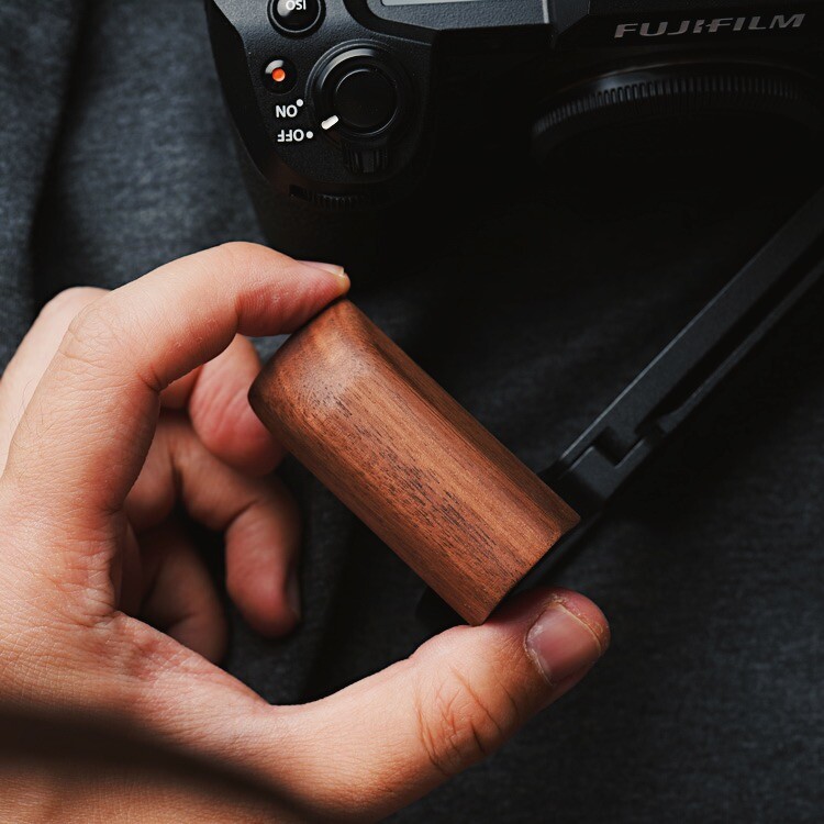 Camera Wood Hand Grip Handle Aluminum Base For Fujifilm Fuji X-H2S