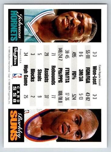 1993-94 SkyBox Premium #SS8 Larry Johnson / Charles Barkley - Bild 2 von 2
