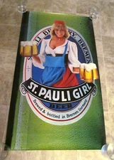 1983 St. Pauli Girl Germany Pinup Girl Vintage Beer Advertising Poster NOS