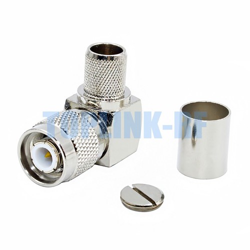 10x TNC Male Right Angle Crimp Connector For RG214 RG213 RG8 LMR400 7D-FB Cable - Picture 2 of 4