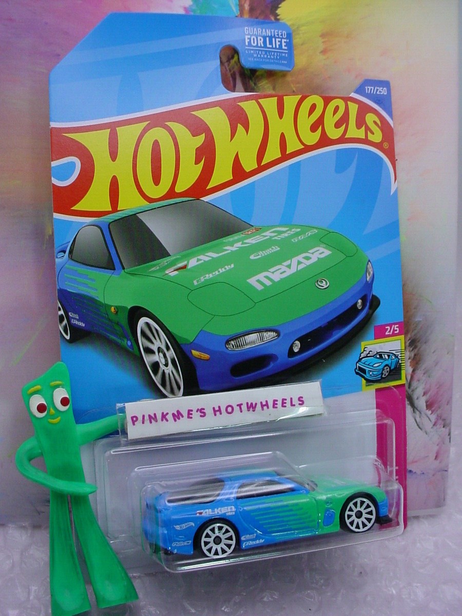 2022 Hot Wheels '95 MAZDA RX-7 #177 ☮ blue/green;FALKEN
