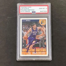 2013-14 Panini NBA Hoops #66 Luis Scola Signed Card AUTO 10 PSA/DNA Slabbed Pace