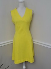 VTG Kay Windsor 60s Lemon Yellow Mod Shift Dress Sleeveless Retro