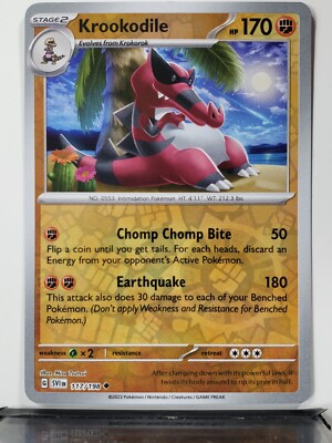 REVERSE HOLO Krookodile 117/198 NM / M Scarlet Violet Pokemon Card $2 Flat Ship