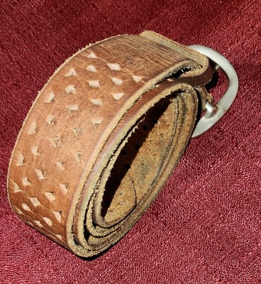 Vintage Calvin Klein brown leather belt Vintage Y2K Calvin Klein Mens Brown Leather Link Belt Size  main image 4