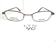 Vtg 80s RED ROSE Eyeglass Frame RR608 712 Crimson Stainless Steel LTQ-40 