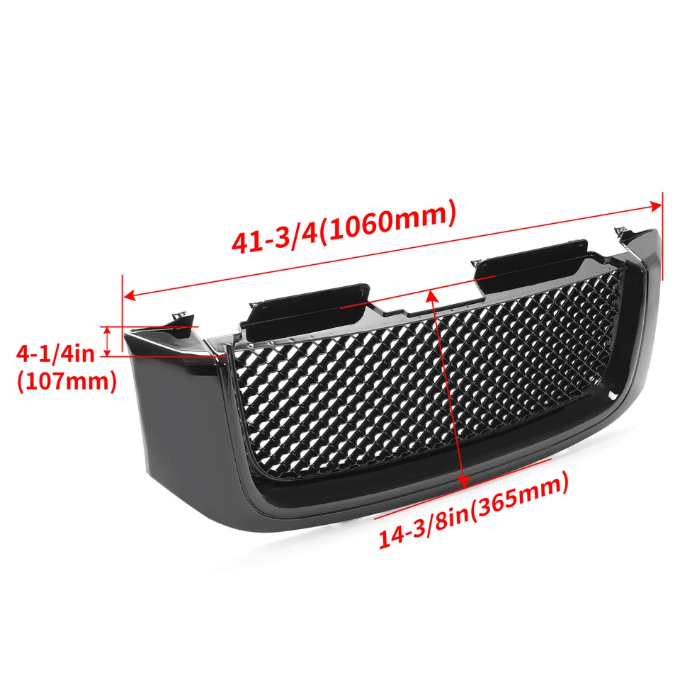 Repuesto de rejilla de parachoques capó delantero negro brillante malla GMC Envoy 2002-2009 Foto 2 de 4