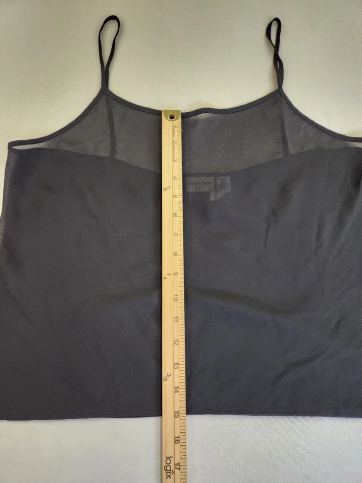 Camiseta sin mangas Covington para mujer 16 negra correa de espagueti transparente suelta debajo de la capa Foto 3 de 4