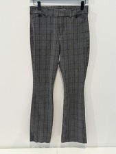 Old Navy Pants Womens High Rise Pixie Flare Preppy Sz 6 Gray Plaid Secret Smooth