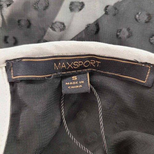 Maxsport Dress SZ Small Black White Babydoll Ruffle Dark Goth Sheer Sleeve Shift - Picture 3 of 12