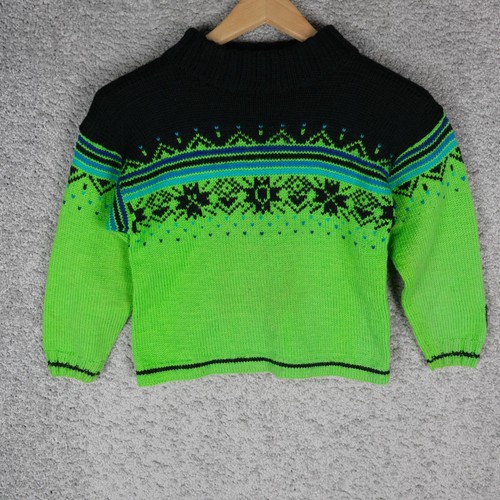 DALE OF NORWAY KID SWEATER size 10Y PULLOVER WOOL CABLE SAPPORO 2007 GREEN RARE - Picture 4 of 7
