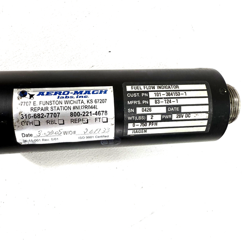 Beechcraft Fuel Flow Indicator 101-384153-1 - Picture 3 of 6
