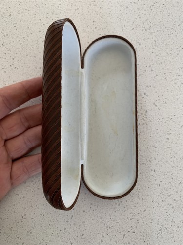 VTG Y2K Genuine Oakley Sunglasses Eyeglass Brown Striped Hard Case - Used - Rare - Picture 10 of 13