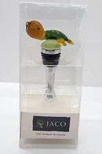 Vintage JACO Sealife Turtle Art Glass Wine Bottle Stopper NOS In Box 