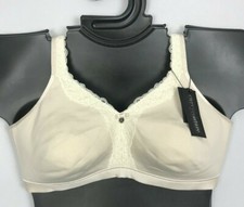 Unlined Wire Free Innovation Curvy Couture Full Coverage Bra BEIGE Cotton NWT