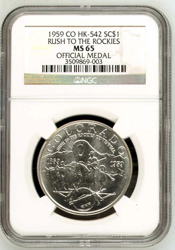 1959 HK-542 Silver  Rush to the Rockies So Called Dollar - NGC MS 65 Gem SCD