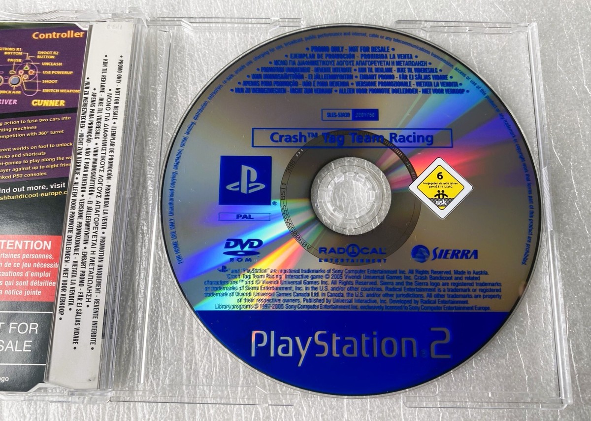 Jeu rare PS2 Crash Tag Team Racing Version Promo / Presse