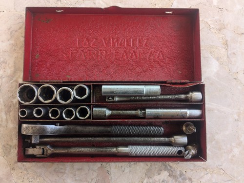Vintage Plomb 1/4" Dr 6 pt SAE Steckschlüssel 18 Stück Set 4749 Ratschenbrecher