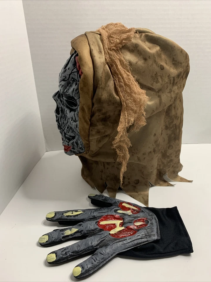 Máscara de calavera esqueleto criatura cripta ghoul para niños con sudario y gasa vendaje Foto 2 de 4