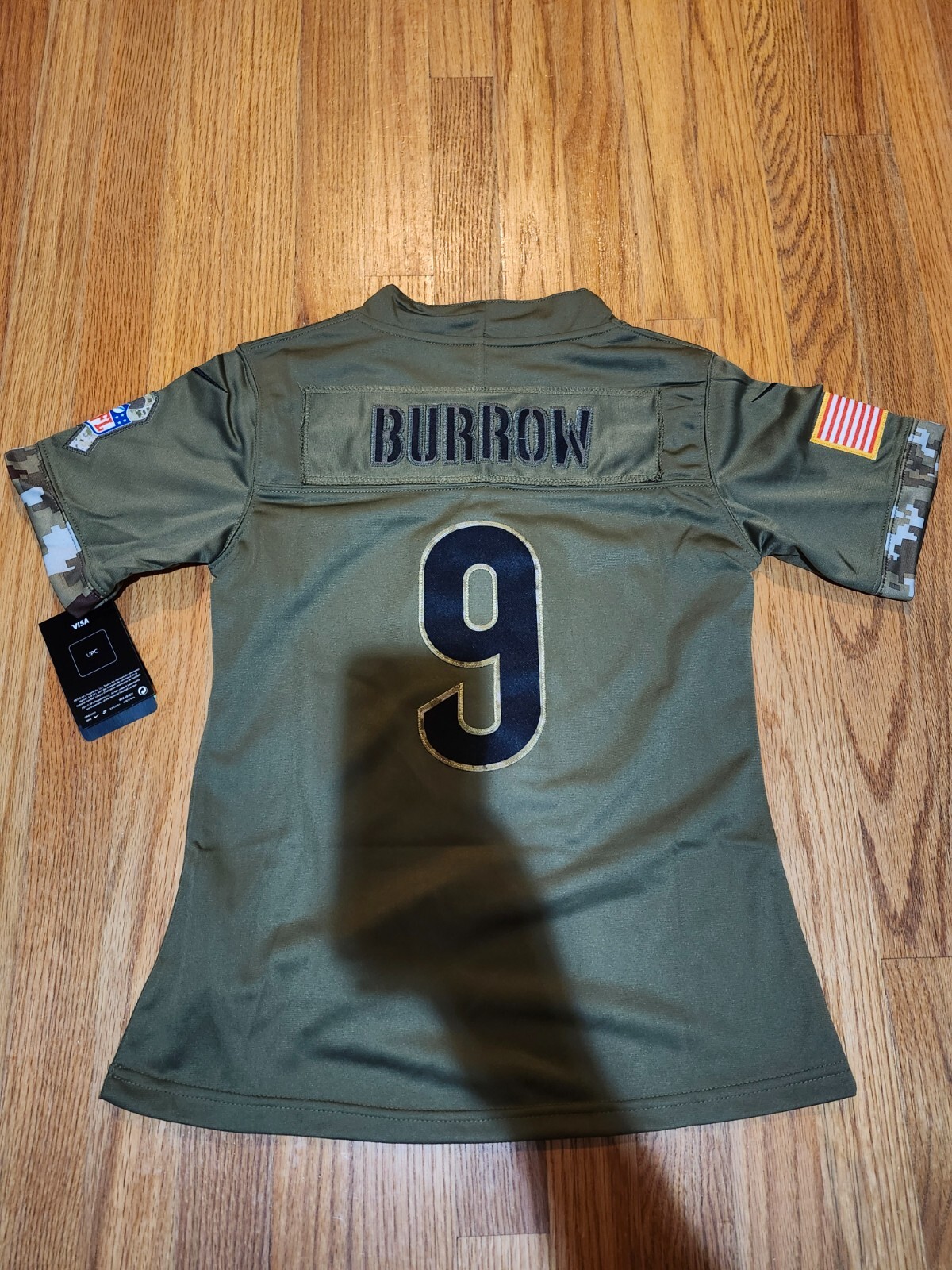 defected NWT youth size customized bengals @9 joe burrow S-XL salute to service