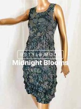 Pleats Midi Tea Length Plaid Pleated Floral Print Crinkle Sleeveless Papercut SF