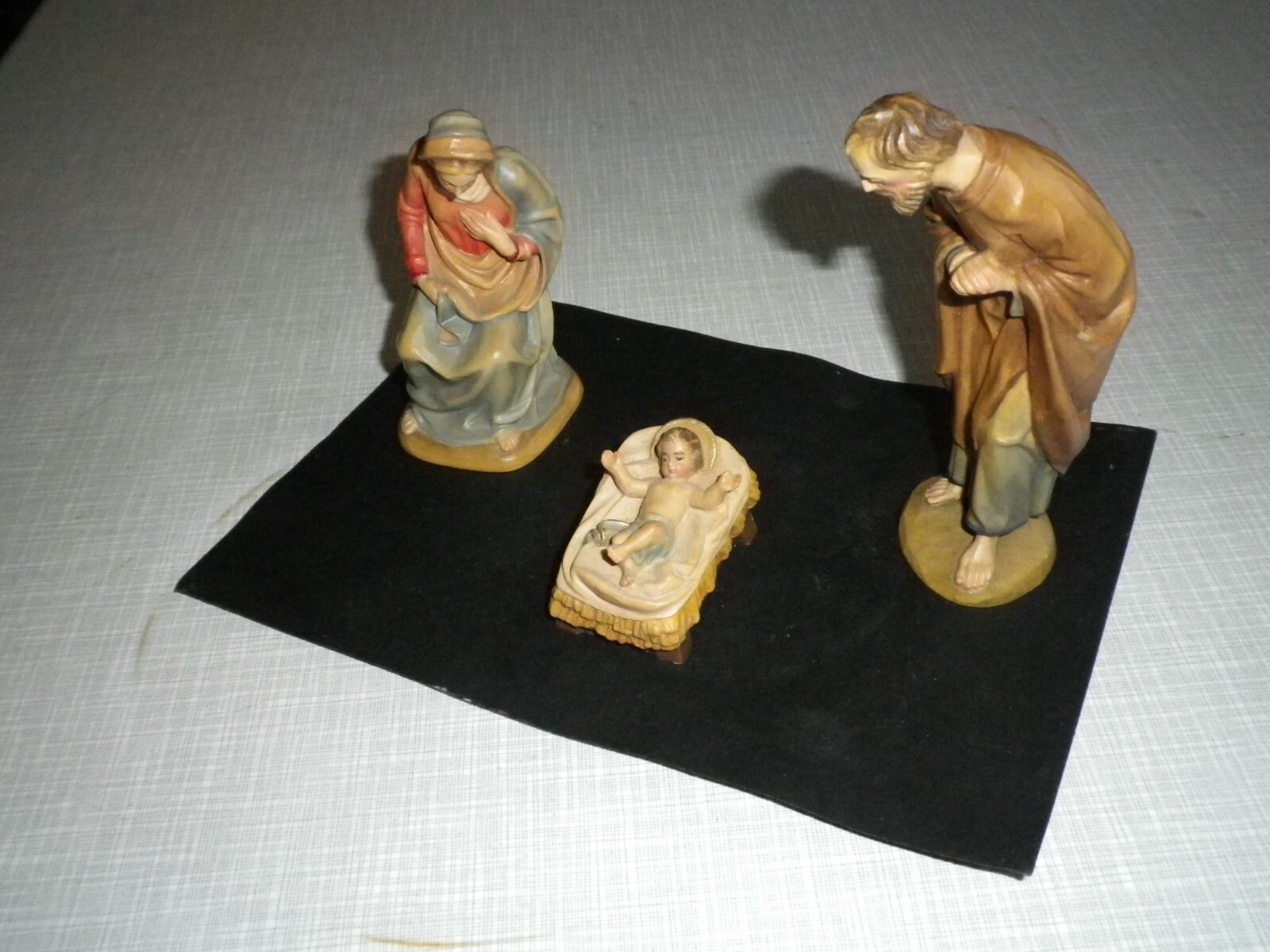 ANRI Karl Kuolt Krippe 3-tlg Krippenfiguren 12-14 cm hl.Familie Top Zusand !!!
