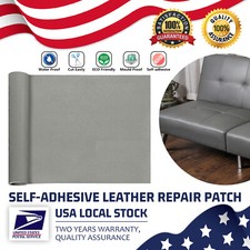 Vinyl Faux Leather Repair Patch For Sofa Car Chair Upholstery Anti-scratch Grey