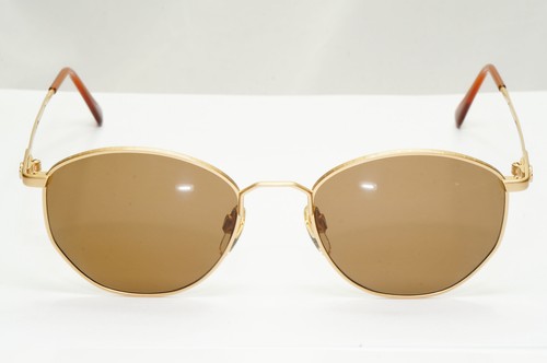 Emporio Armani Sunglasses 1997 Vintage Gold Brown Metal Round 031 703 50mm B - Picture 3 of 12