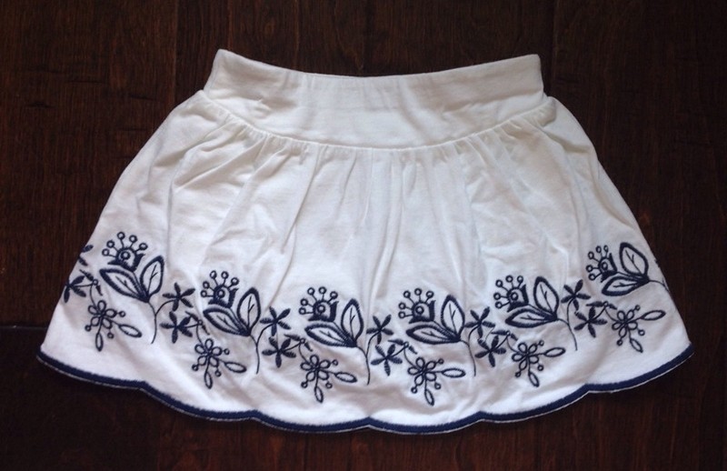 LANDS' END Baby Toddler GiRL SKORT Size: 4T New SHIP FREE Embroidered Knit SKIRT