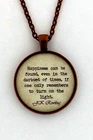 HAPPINESS CAN BE FOUND IN THE DARKEST TIMES Harry Potter Quote Pendant Necklace