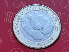 2023 JERSEY TRADITIONAL PUB GAMES - SKITTLES - 2 TWO POUND COIN BU UNC