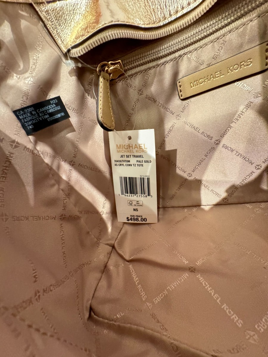 MICHAEL KORS JET SET TRAVEL XS CARRYALL TOTE SHOULDER BAG PALE