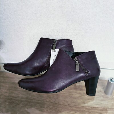 Damen Business Stiefeletten GERRY WEBER Gr. 40 Echtleder lila Absatz 6 cm NEU