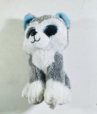 Ty Slush Beanie Boos Husky Dog 6" Medium Plush Glitter Blue Eyes No Tag TB17