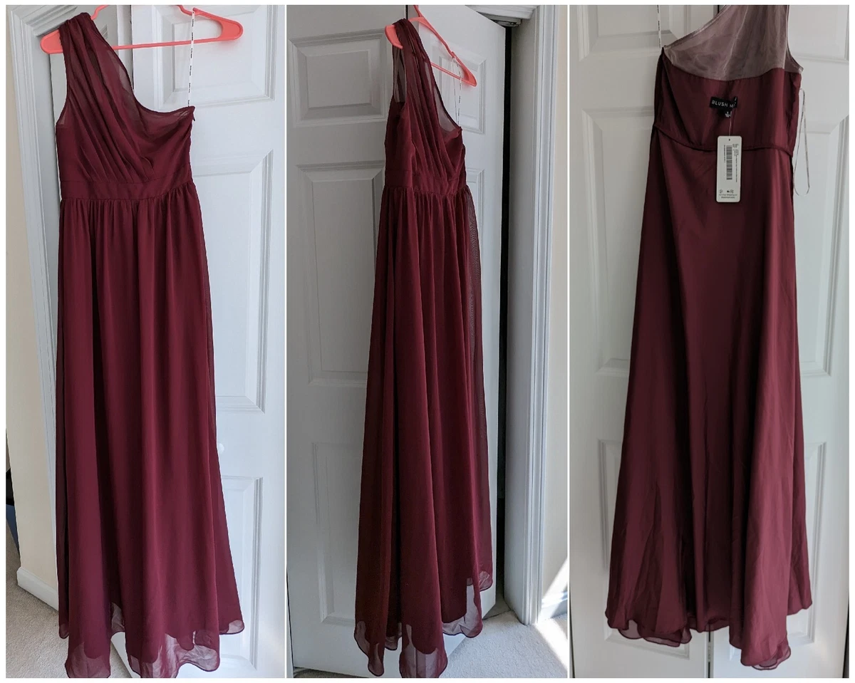 Azazie Blushmark Cabernet Wine Red Bridesmaids Dress Women Sz Small | eBay
