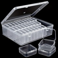 30x Transparent Plastic Jewelry Storage Box Small Square Box Home Classification