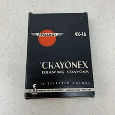 Vintage Prang Crayonex Drawing Crayons 4X-16 Crayons Sandusky Ohio USA Rare Pack