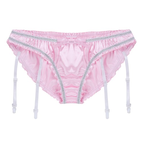 Set Reggiseno Uomo Sissy Frilly Arruffato Senza Ferretto Bralette con Mutandine Set Lingerie - Foto 25 di 48