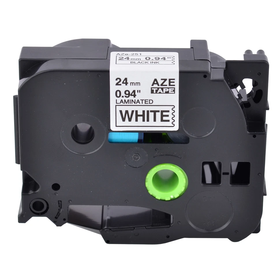 10PK Compatible con Brother TZ251 TZe-251 Cinta Etiqueta Negra Sobre Blanca 24mm 0.94"" Foto 2 de 4