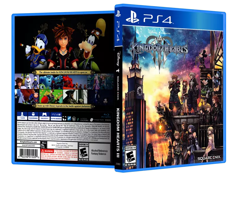 Kingdom Hearts III - Replacement PS4 Cover and Case. NO GAME!!