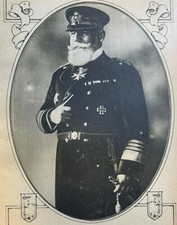 1917 Vintage WWI Illustration German Admiral Von Holtzendorf