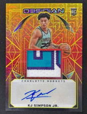 Kj Simpson Jr 2024-25 Panini Obsidian 05/10 RPA Patch Auto RC Gold #239
