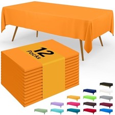 Disposable Table Cloth - 12 Pack, 54 x 108 Inch 54" x 108" - 12 Packs Orange
