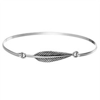Silverly Sterling Silber Fein Feder Quill Stapelbare Armreif Armband