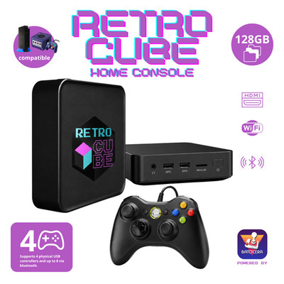 RetroCube 128GB Retro Gaming Home Console Batocera, HDMI to TV GC-PS2 Compatible