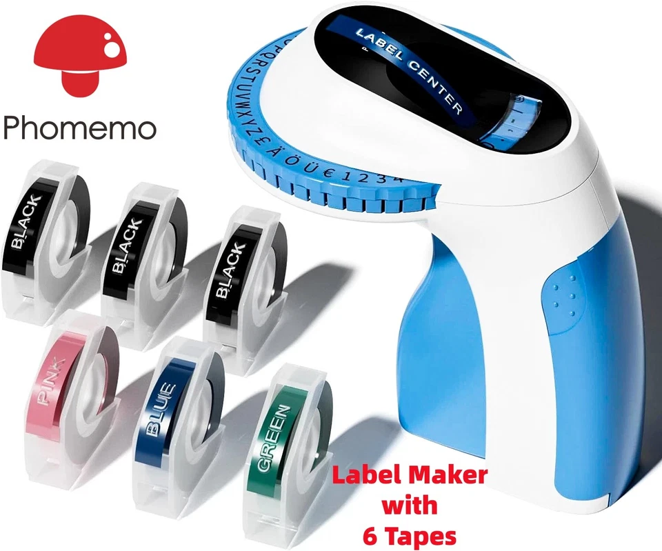 3D Embossing Label Maker with 5/6 Color Label Tapes 3/8" for Dymo Omega Xpress - Image 2 of 4