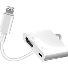 Apple MFi Certified Lightning to HDTV Digital AV Adapter 1080P HD Video Sync ...