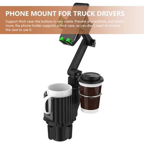 Porte-gobelet de voiture étagère support de téléphone portable universel automatique avec tasse à boire - Photo 5 sur 12
